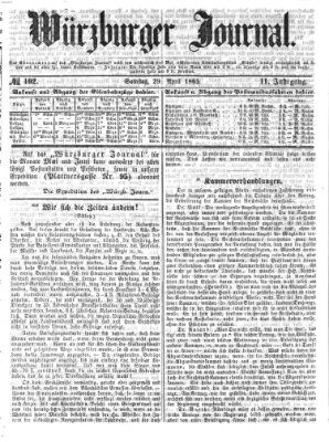 Würzburger Journal Samstag 29. April 1865