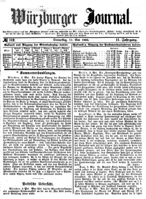 Würzburger Journal Donnerstag 11. Mai 1865