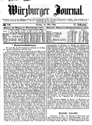 Würzburger Journal Dienstag 16. Mai 1865
