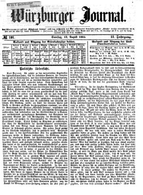 Würzburger Journal Samstag 12. August 1865