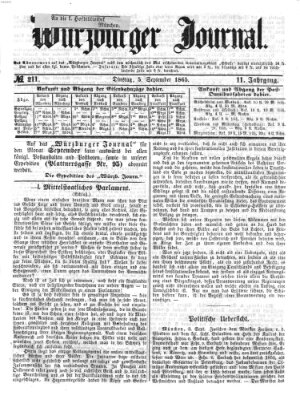 Würzburger Journal Dienstag 5. September 1865
