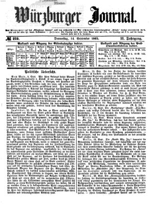 Würzburger Journal Donnerstag 14. September 1865
