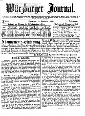 Würzburger Journal Donnerstag 21. September 1865