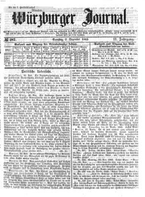 Würzburger Journal Samstag 2. Dezember 1865