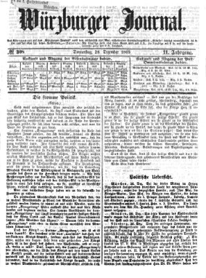 Würzburger Journal Donnerstag 28. Dezember 1865