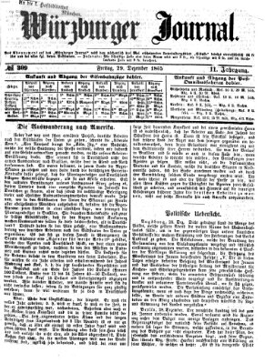Würzburger Journal Freitag 29. Dezember 1865