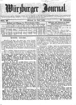 Würzburger Journal Mittwoch 25. April 1866