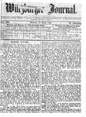 Würzburger Journal Mittwoch 15. August 1866
