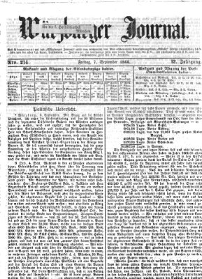 Würzburger Journal Freitag 7. September 1866