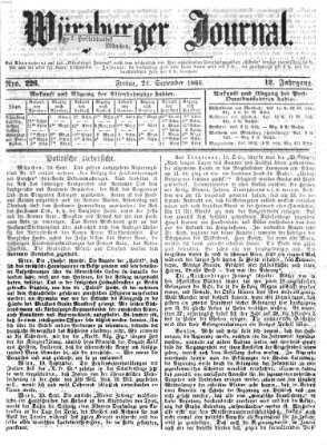 Würzburger Journal Freitag 21. September 1866