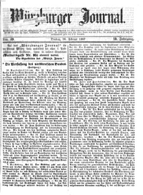 Würzburger Journal Dienstag 26. Februar 1867