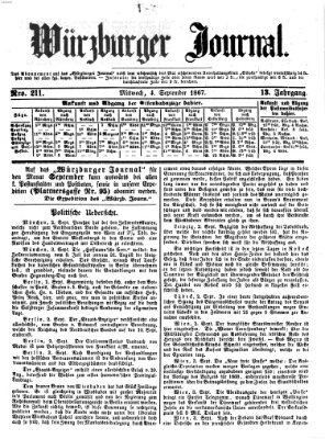Würzburger Journal Mittwoch 4. September 1867