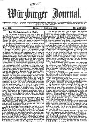 Würzburger Journal Dienstag 17. September 1867