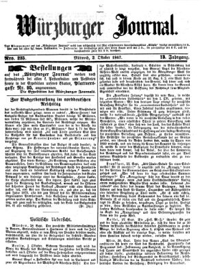 Würzburger Journal Mittwoch 2. Oktober 1867
