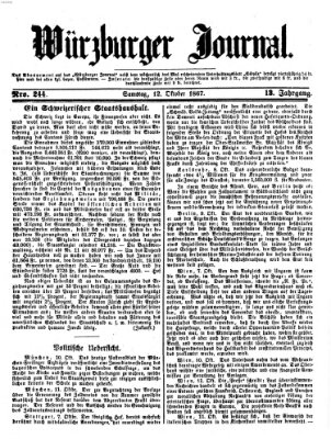 Würzburger Journal Samstag 12. Oktober 1867