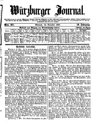 Würzburger Journal Mittwoch 13. November 1867