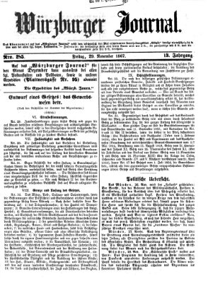 Würzburger Journal Freitag 29. November 1867
