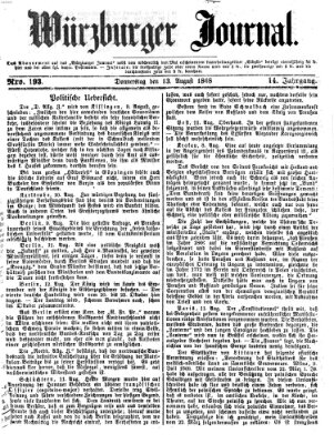 Würzburger Journal Donnerstag 13. August 1868