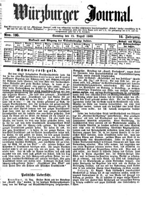 Würzburger Journal Samstag 15. August 1868