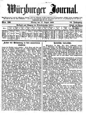 Würzburger Journal Montag 17. August 1868