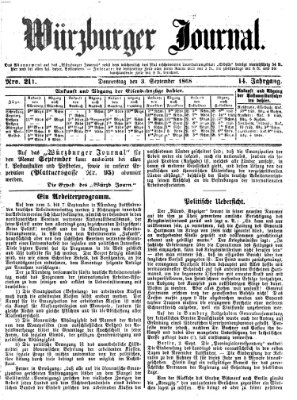 Würzburger Journal Donnerstag 3. September 1868