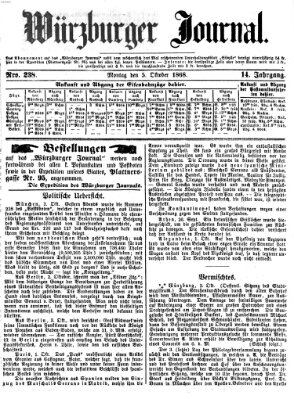 Würzburger Journal Montag 5. Oktober 1868