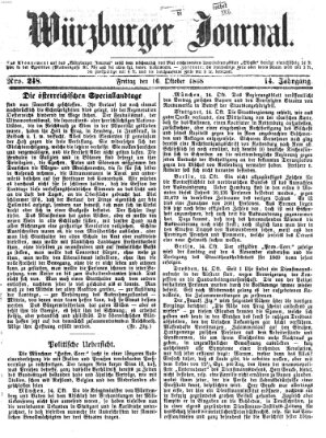 Würzburger Journal Freitag 16. Oktober 1868
