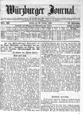 Würzburger Journal Freitag 30. Oktober 1868