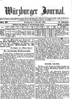 Würzburger Journal Samstag 7. November 1868