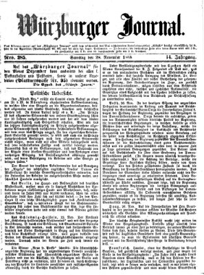 Würzburger Journal Samstag 28. November 1868
