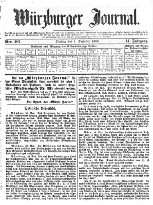 Würzburger Journal Dienstag 1. Dezember 1868