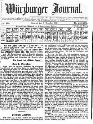 Würzburger Journal Mittwoch 2. Dezember 1868