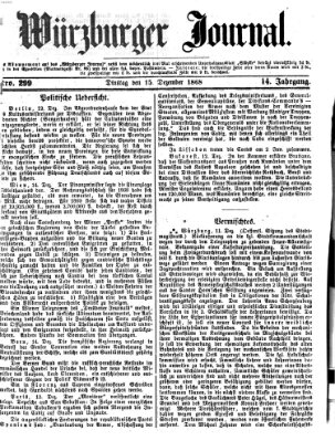 Würzburger Journal Dienstag 15. Dezember 1868