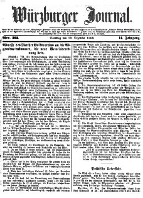 Würzburger Journal Samstag 19. Dezember 1868
