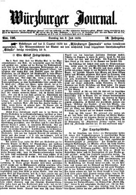 Würzburger Journal Samstag 2. Juli 1870