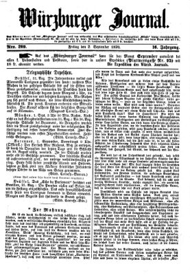 Würzburger Journal Freitag 2. September 1870