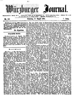 Würzburger Journal Samstag 17. August 1861