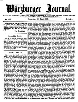 Würzburger Journal Donnerstag 29. August 1861