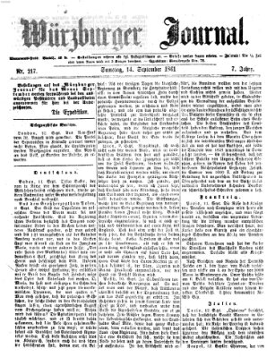 Würzburger Journal Samstag 14. September 1861