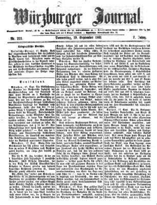 Würzburger Journal Donnerstag 19. September 1861