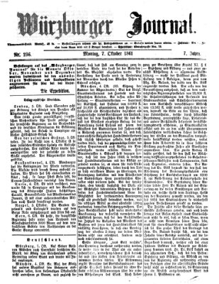 Würzburger Journal Montag 7. Oktober 1861