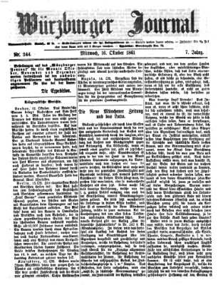 Würzburger Journal Mittwoch 16. Oktober 1861
