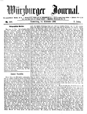 Würzburger Journal Donnerstag 14. November 1861