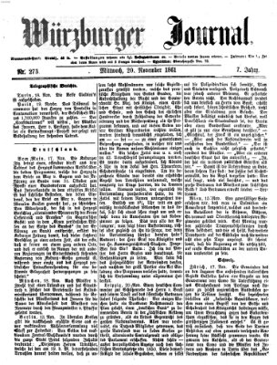 Würzburger Journal Mittwoch 20. November 1861