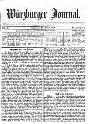 Würzburger Journal Freitag 10. Januar 1868