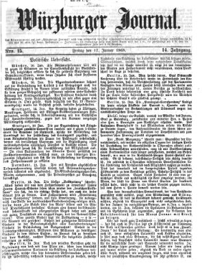 Würzburger Journal Freitag 17. Januar 1868