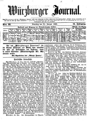Würzburger Journal Samstag 25. Januar 1868