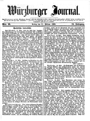 Würzburger Journal Freitag 21. Februar 1868