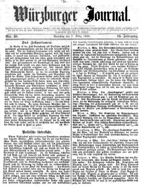 Würzburger Journal Samstag 7. März 1868