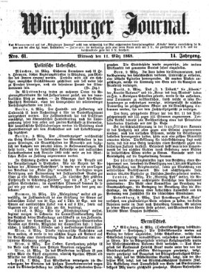 Würzburger Journal Mittwoch 11. März 1868